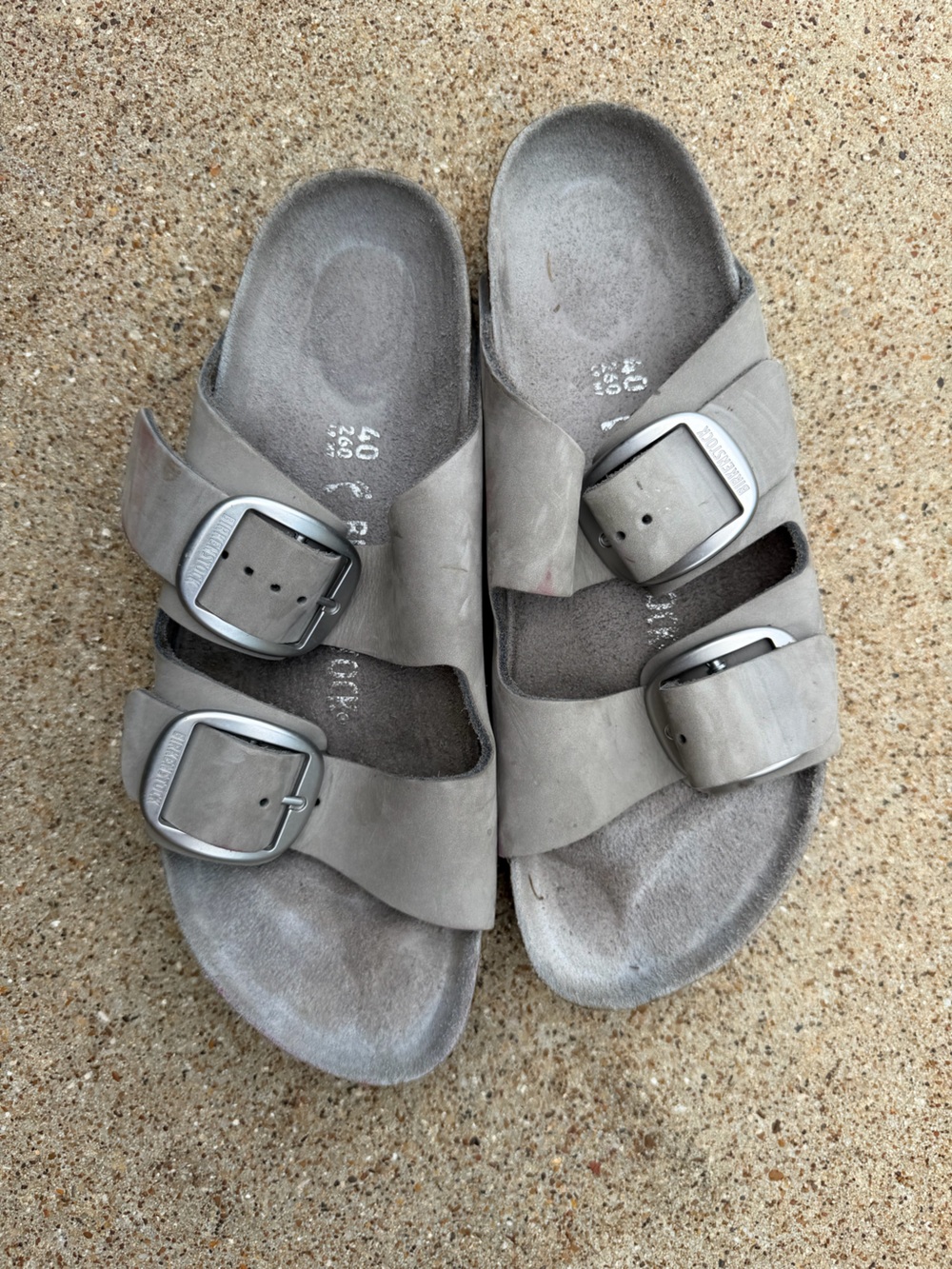 Birkenstock 40 Grey 100% Leather